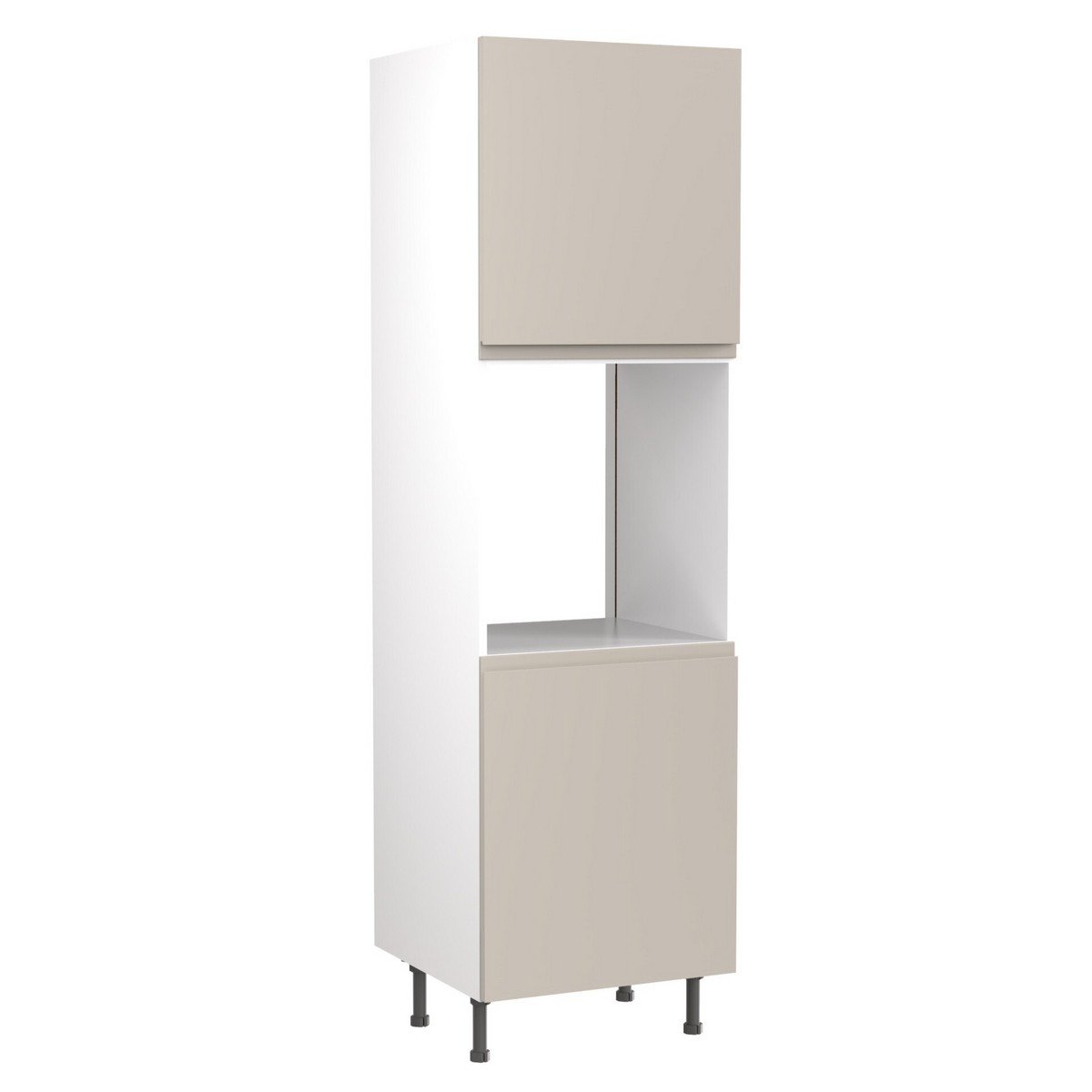 KitchenKit Flatpack J-Pull Tall Single Oven Housing 600mm - Super Gloss Light Grey Price Comparisons | Compare The Build