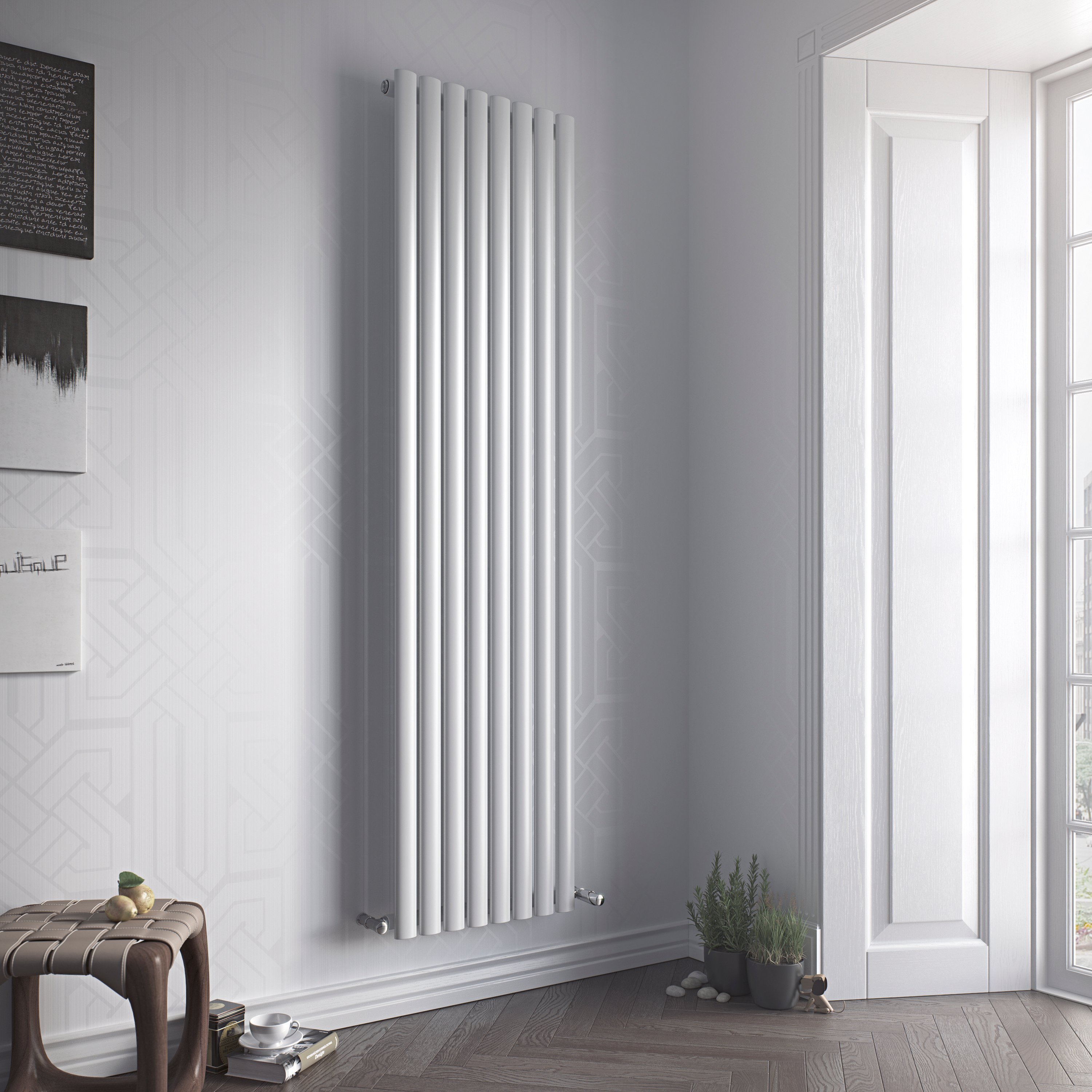 Eucotherm Nova 600 Vertical Tube Radiator 600 x 584mm White Price Comparisons | Compare The Build