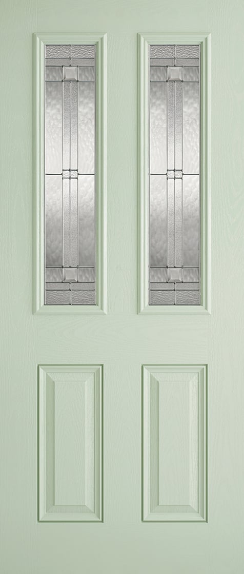 Malton GRP External Door - Leaded DG 2032 x 813mm Green out/White in   GRPMALGRN32 Price Comparisons | Compare The Build