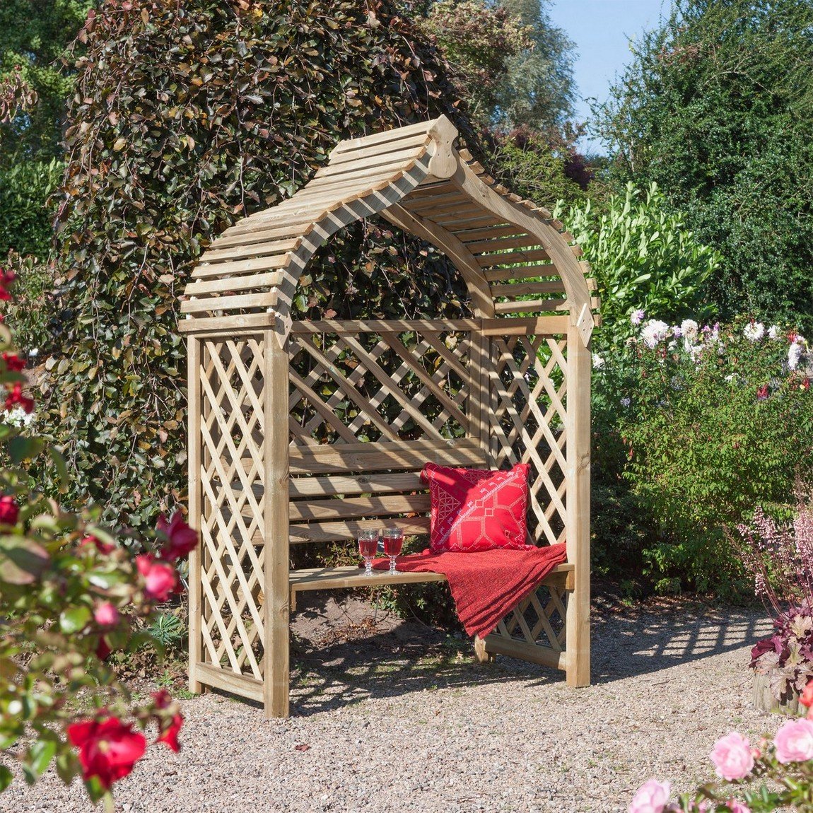 Rowlinson Jaipur Arbour 2075 x 1330 x 800mm - Natural Timber Finish Price Comparisons | Compare The Build