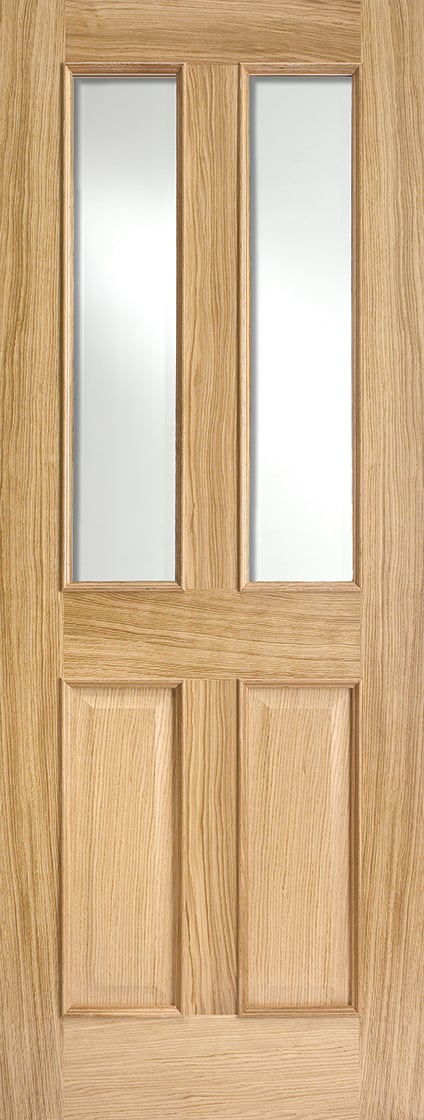 Richmond Solid Core Internal Door - Unfinished - RM2S Clear Bevelled Glazing  1981 x 686mm Oak   ORICRMSG27 Price Comparisons | Compare The Build