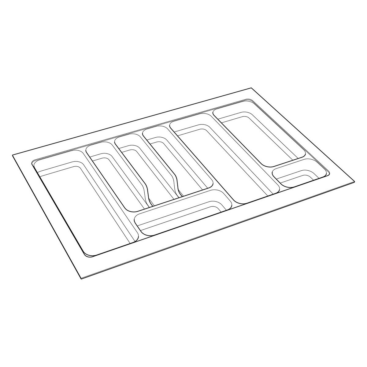 KitchenKit Cutlery Tray with 8 Compartments 800mm - Grey Plastic Price Comparisons | Compare The Build
