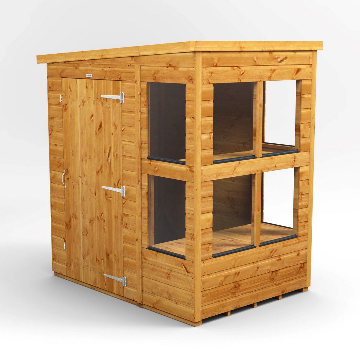 Powersheds Pent Roof Single Door Potting Shed 4ft x 6ft - Golden Brown Price Comparisons | Compare The Build