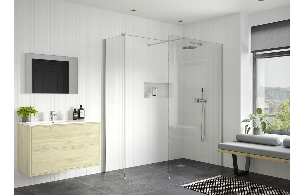 Showerzone Autograph Wetroom Panel &amp; Side Panel 800mm - Chrome Price Comparisons | Compare The Build
