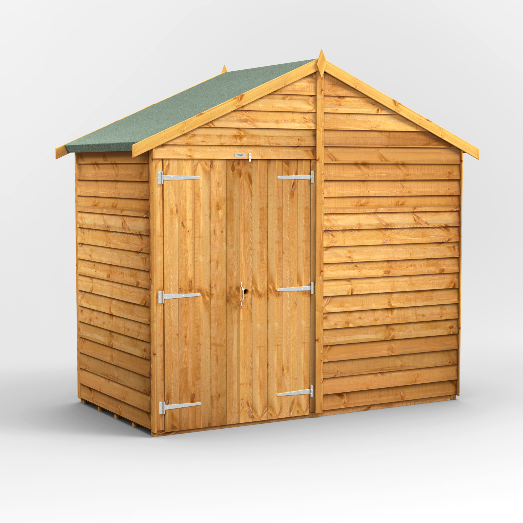 Powersheds Apex Roof Windowless Double Door Overlap Garden Shed 4ft x 8ft - Golden Brown Price Comparisons | Compare The Build