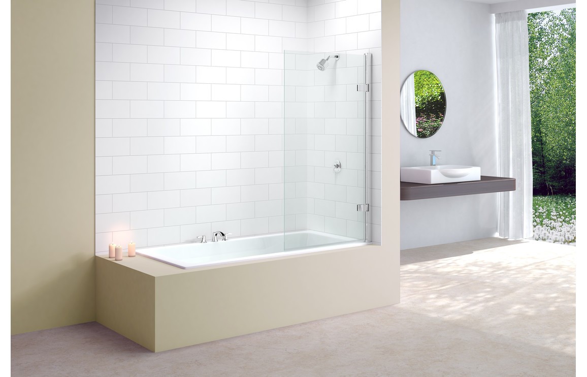 Merlyn Vivid Square Hinge Bath Screen 850 x 1500mm - Clear/Polished Silver Price Comparisons | Compare The Build