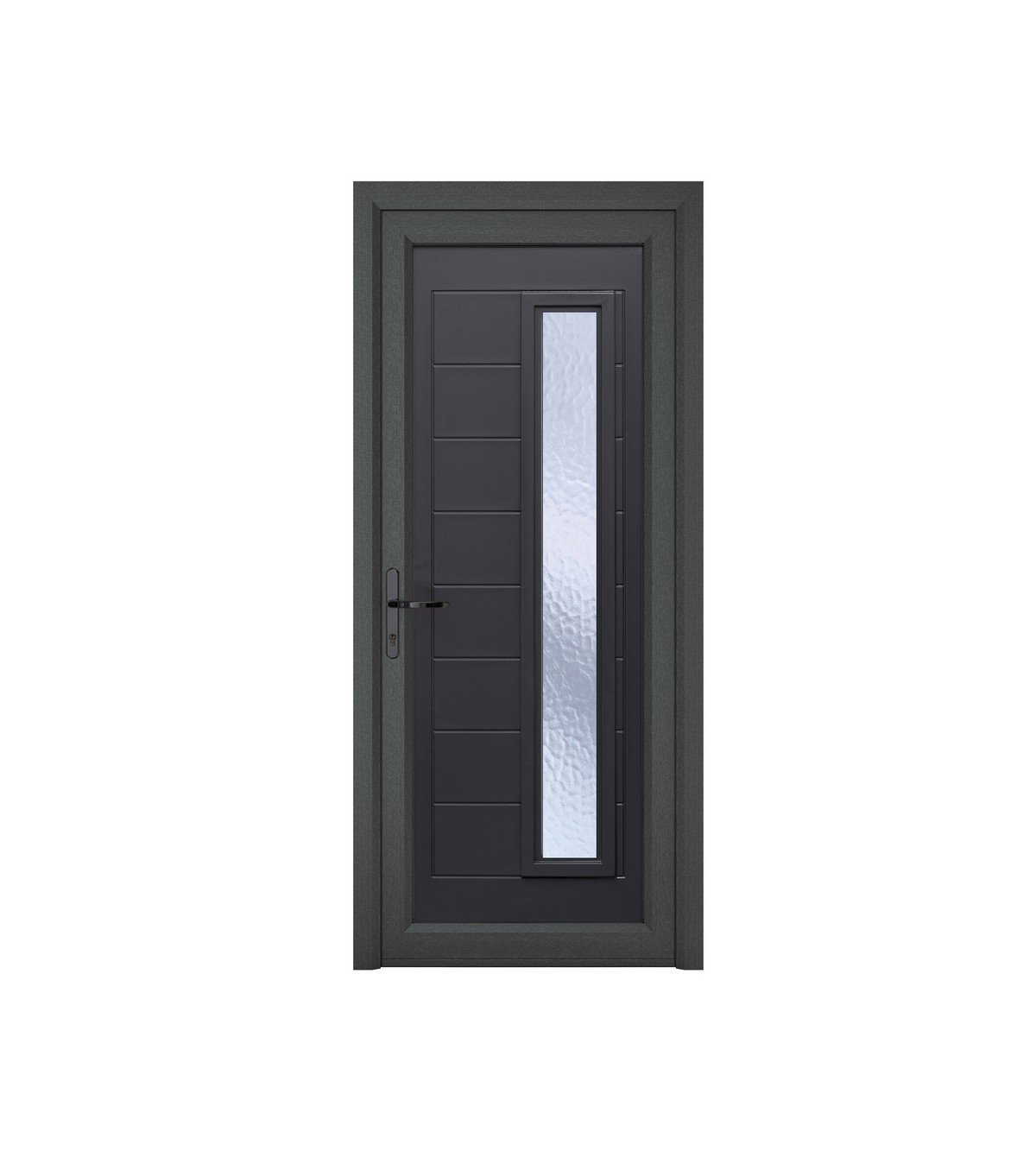 Crystal Monaco uPVC Front Door with Long Glass (Right Hand) 920 x 2090mm - Grey/White Price Comparisons | Compare The Build
