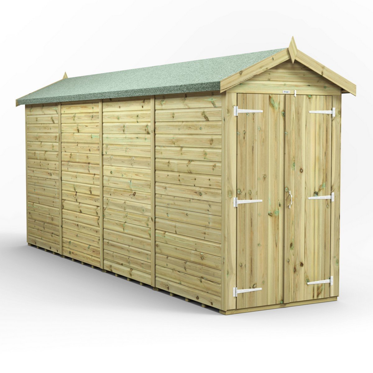 Powersheds Apex Roof Premium Windowless Double Door Garden Shed 16ft x 4ft Price Comparisons | Compare The Build