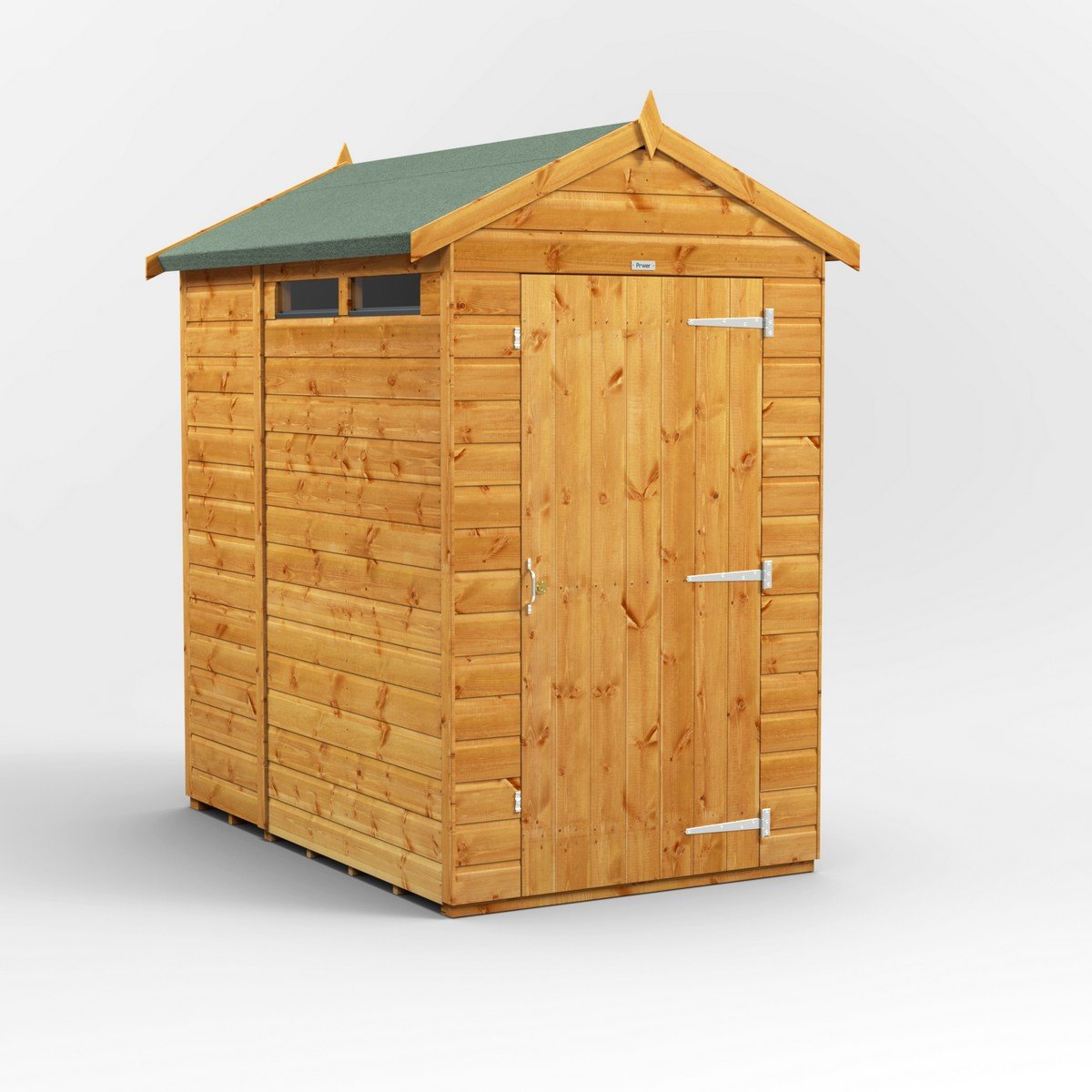 Powersheds Apex Roof Single Door Security Shed 6ft x 4ft - Golden Brown Price Comparisons | Compare The Build