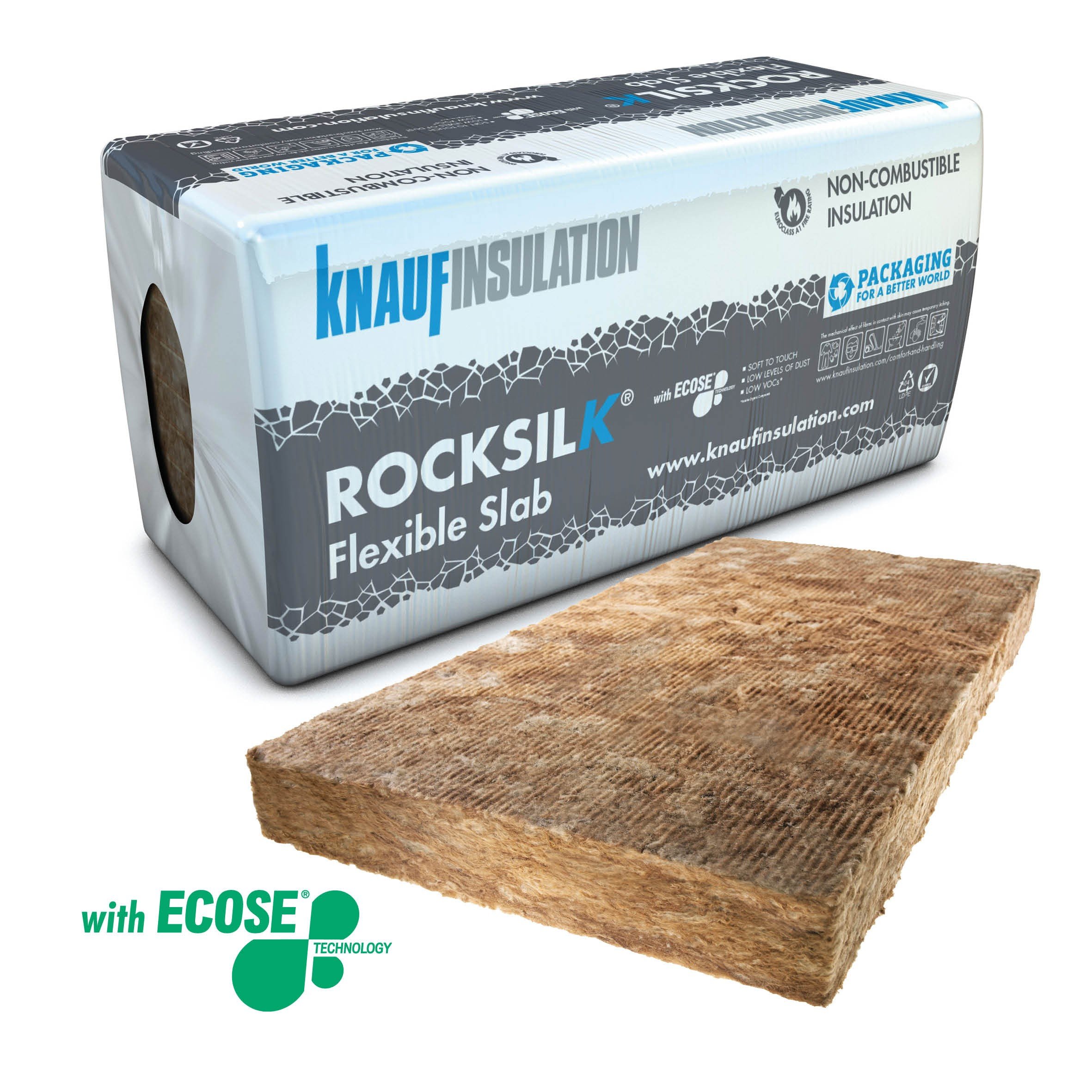 Knauf Insulation Rocksilk Flexible Slab - 50 x 600 x 1200mm (8.64m2) -Pack of 12 Price Comparisons | Compare The Build