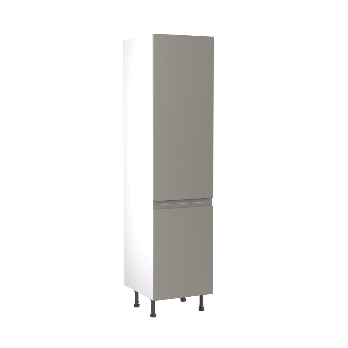 KitchenKit Flatpack J-Pull Tall Larder Cabinet 500mm - Ultra Matt Dust Grey Price Comparisons | Compare The Build
