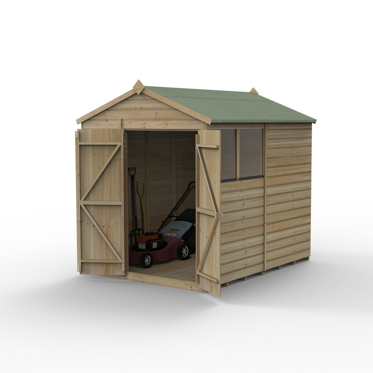 Forest Beckwood Apex Shed - Double Door, 2 Windows - 6ft x 8ft (Installed) Price Comparisons | Compare The Build