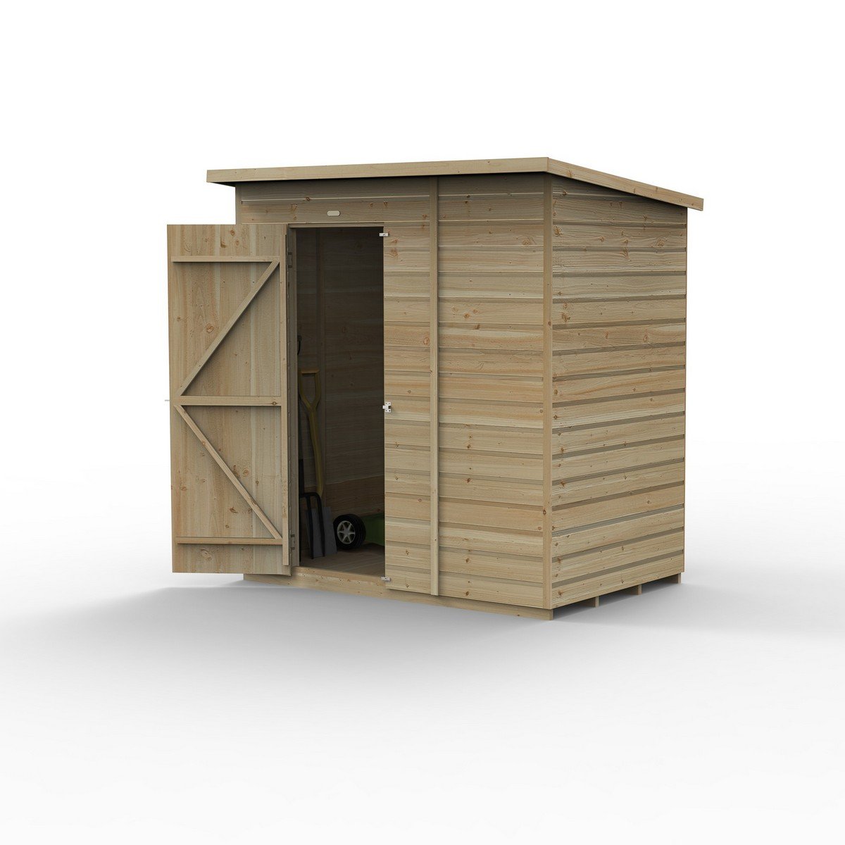 Forest Beckwood Pent Shed - Single Door, Windowless - 6ft x 4ft Price Comparisons | Compare The Build