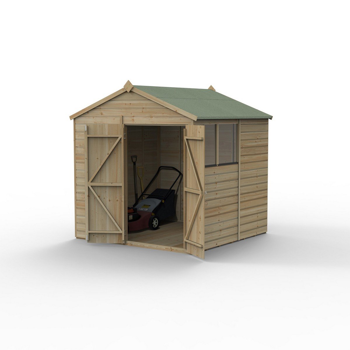 Forest Beckwood Apex Shed - Double Door, 2 Windows - 7ft x 7ft Price Comparisons | Compare The Build