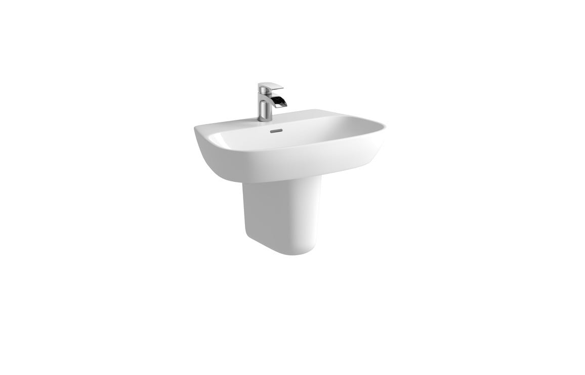 Stour 1TH Basin &amp; Semi Pedestal 400 x 600 x 435mm - White Price Comparisons | Compare The Build