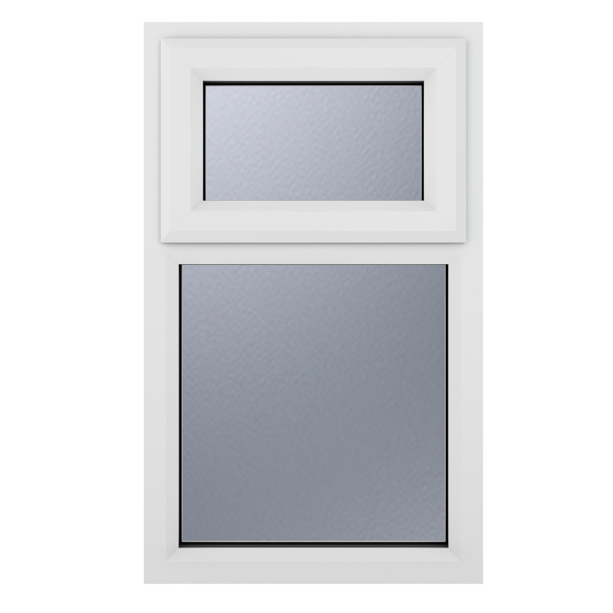 Crystal uPVC A Rated Window (Top Hung Opener) Over a Fixed Light 905 x 965mm Obscure - White Price Comparisons | Compare The Build