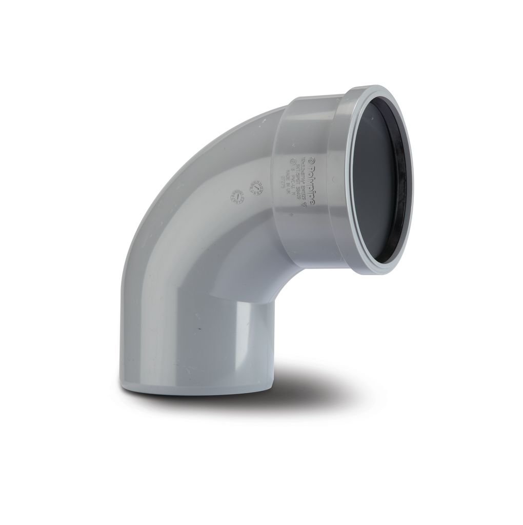 Polypipe 110mm Soil 92.5deg Bend  Single Socket  Grey   SB409G Price Comparisons | Compare The Build