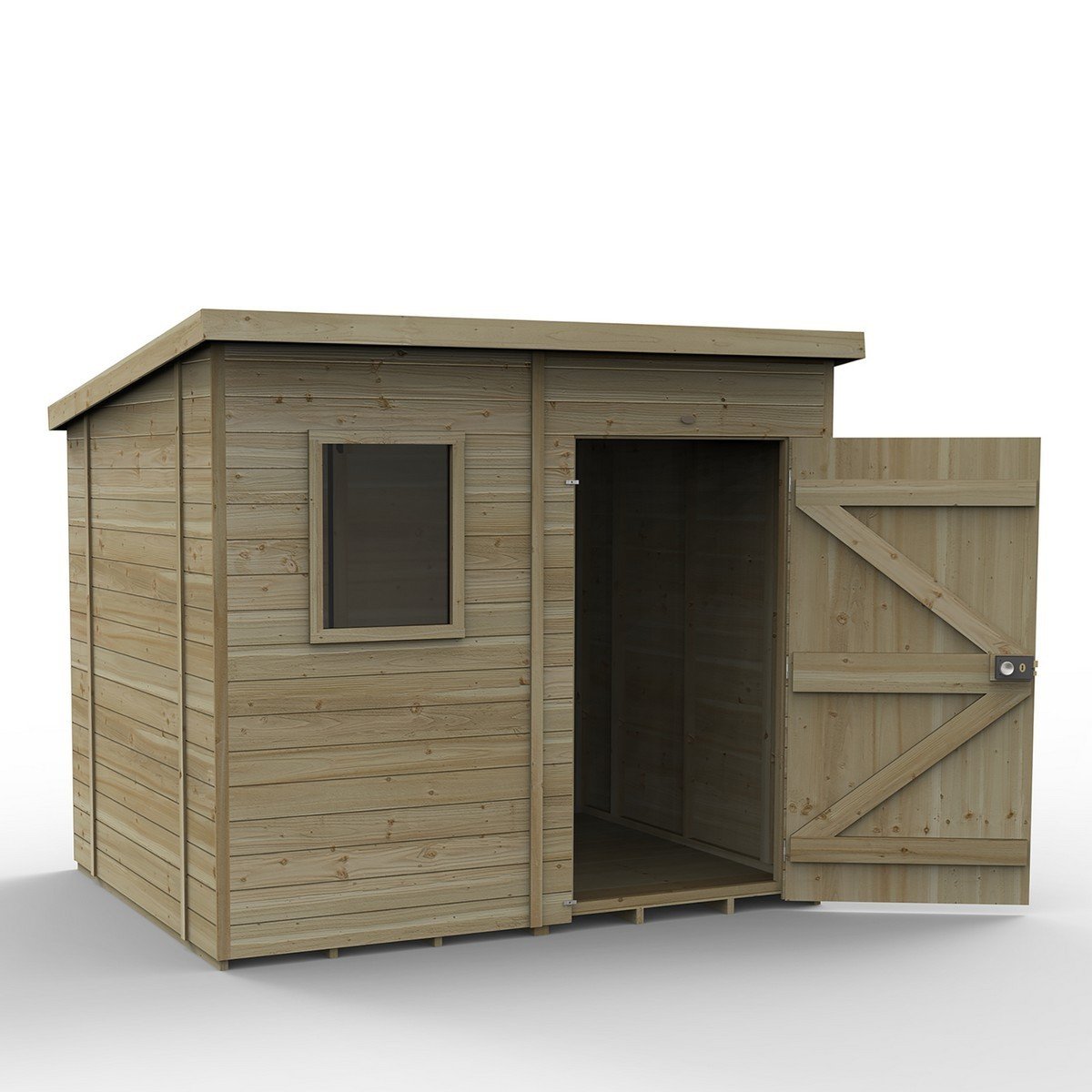 Forest Timberdale Pent Shed - Single Door - 8ft x 6ft Price Comparisons | Compare The Build