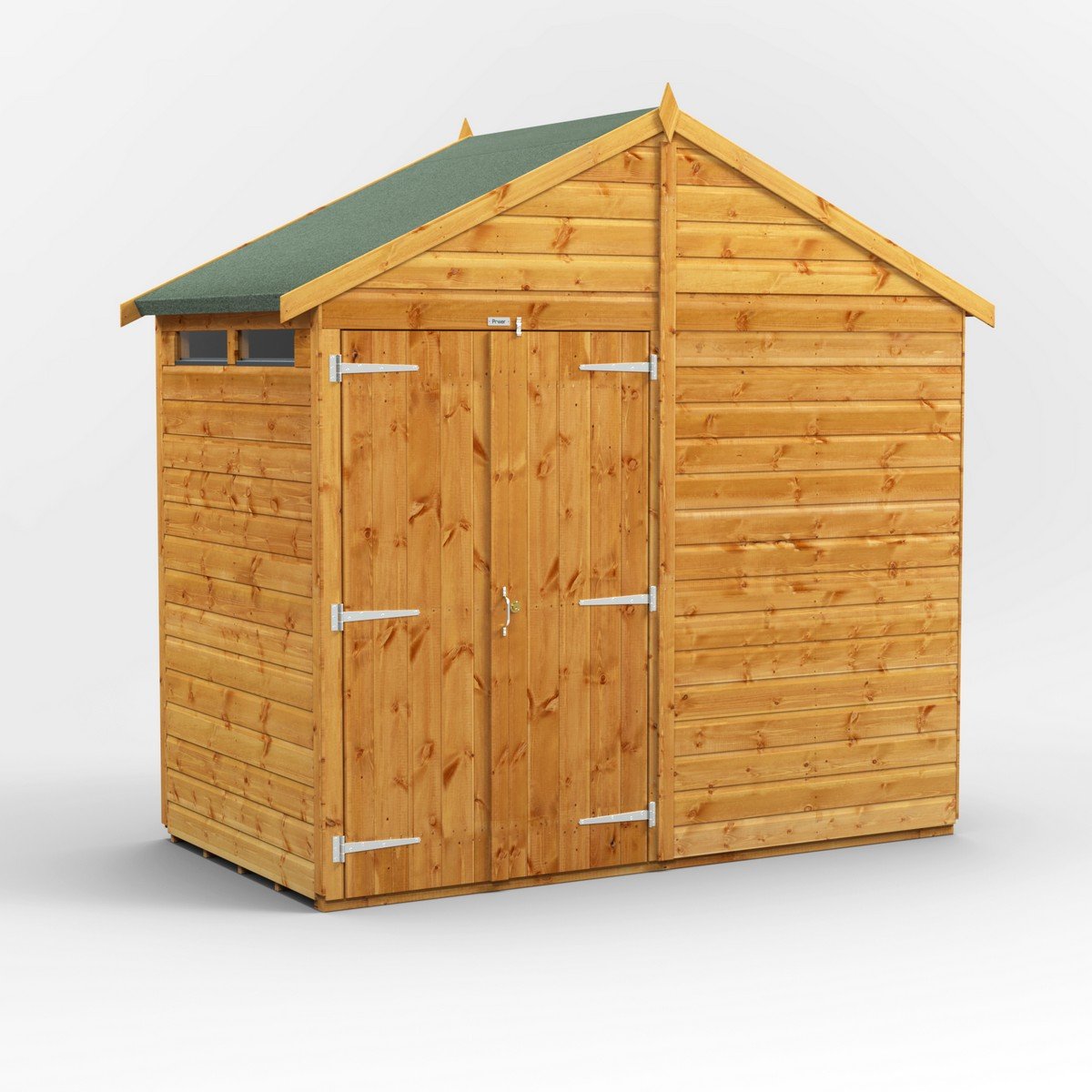 Powersheds Apex Roof Double Door Security Shed 4ft x 8ft - Golden Brown Price Comparisons | Compare The Build