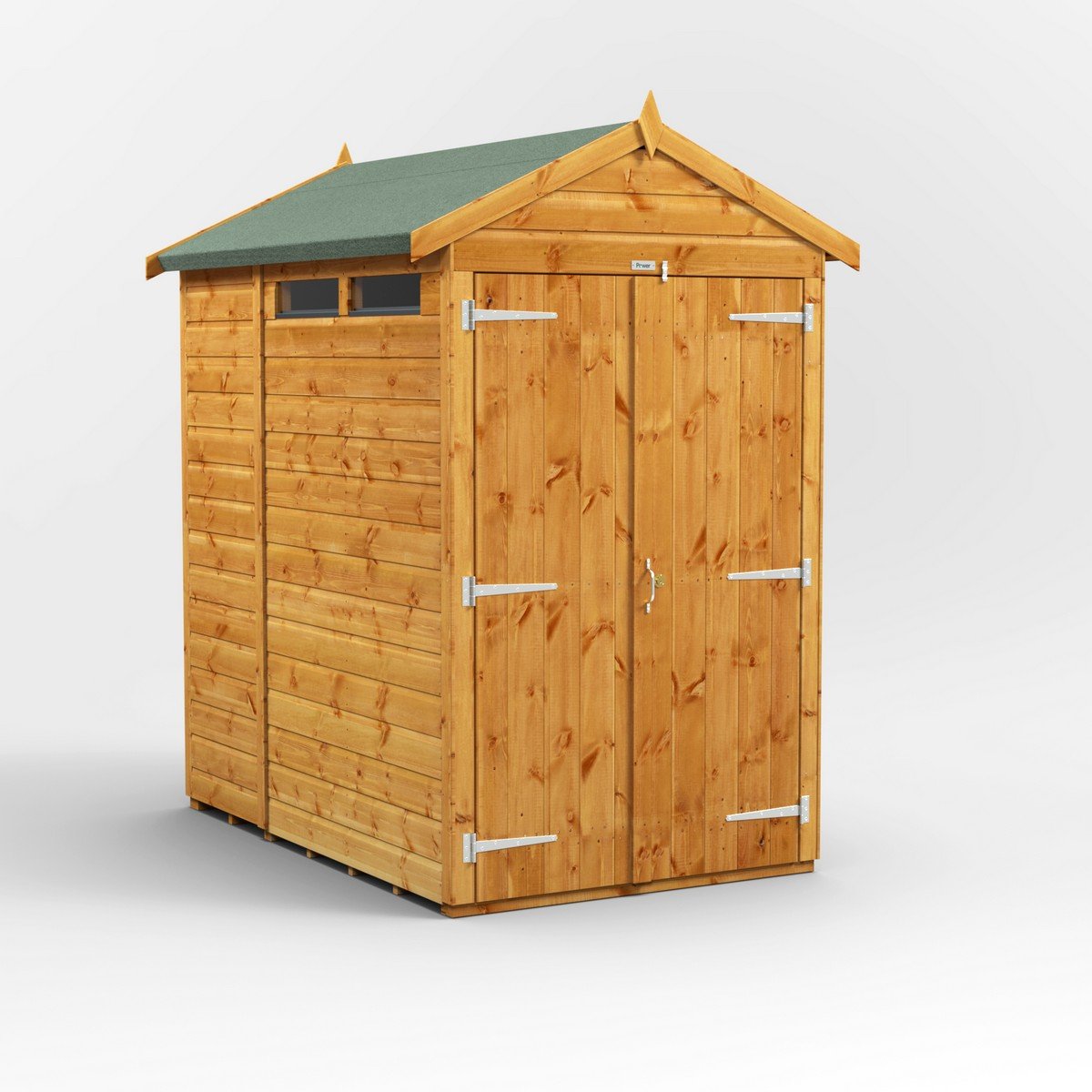Powersheds Apex Roof Double Door Security Shed 6ft x 4ft - Golden Brown Price Comparisons | Compare The Build