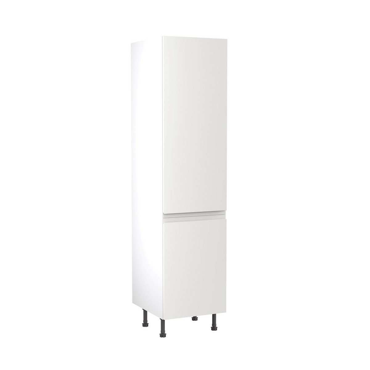 KitchenKit Flatpack J-Pull Tall Larder Cabinet 500mm - Ultra Matt White Price Comparisons | Compare The Build
