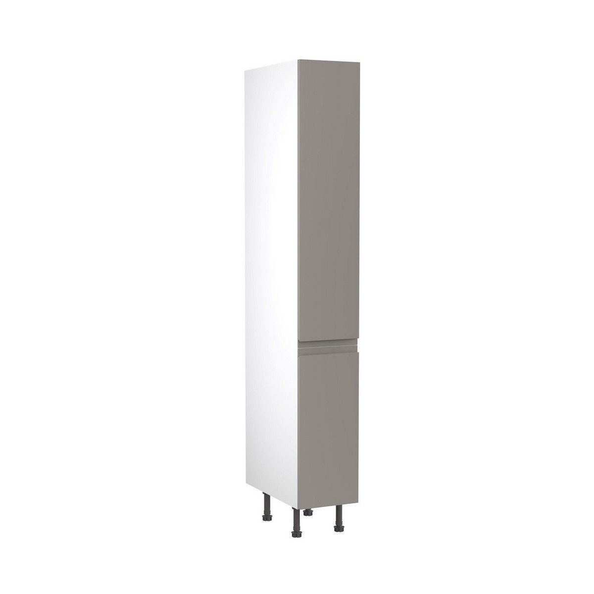 KitchenKit Flatpack J-Pull Tall Larder Cabinet with Pull Out 300mm - Ultra Matt Dust Grey Price Comparisons | Compare The Build
