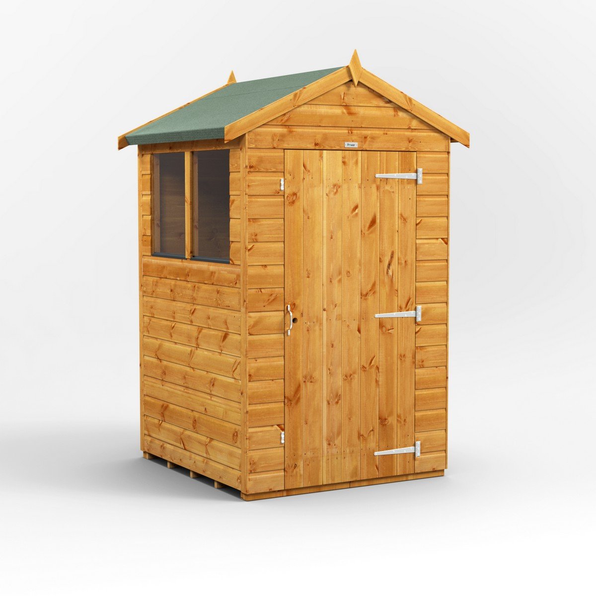 Powersheds Apex Roof Single Door Garden Shed 4ft x 4ft - Golden Brown Price Comparisons | Compare The Build