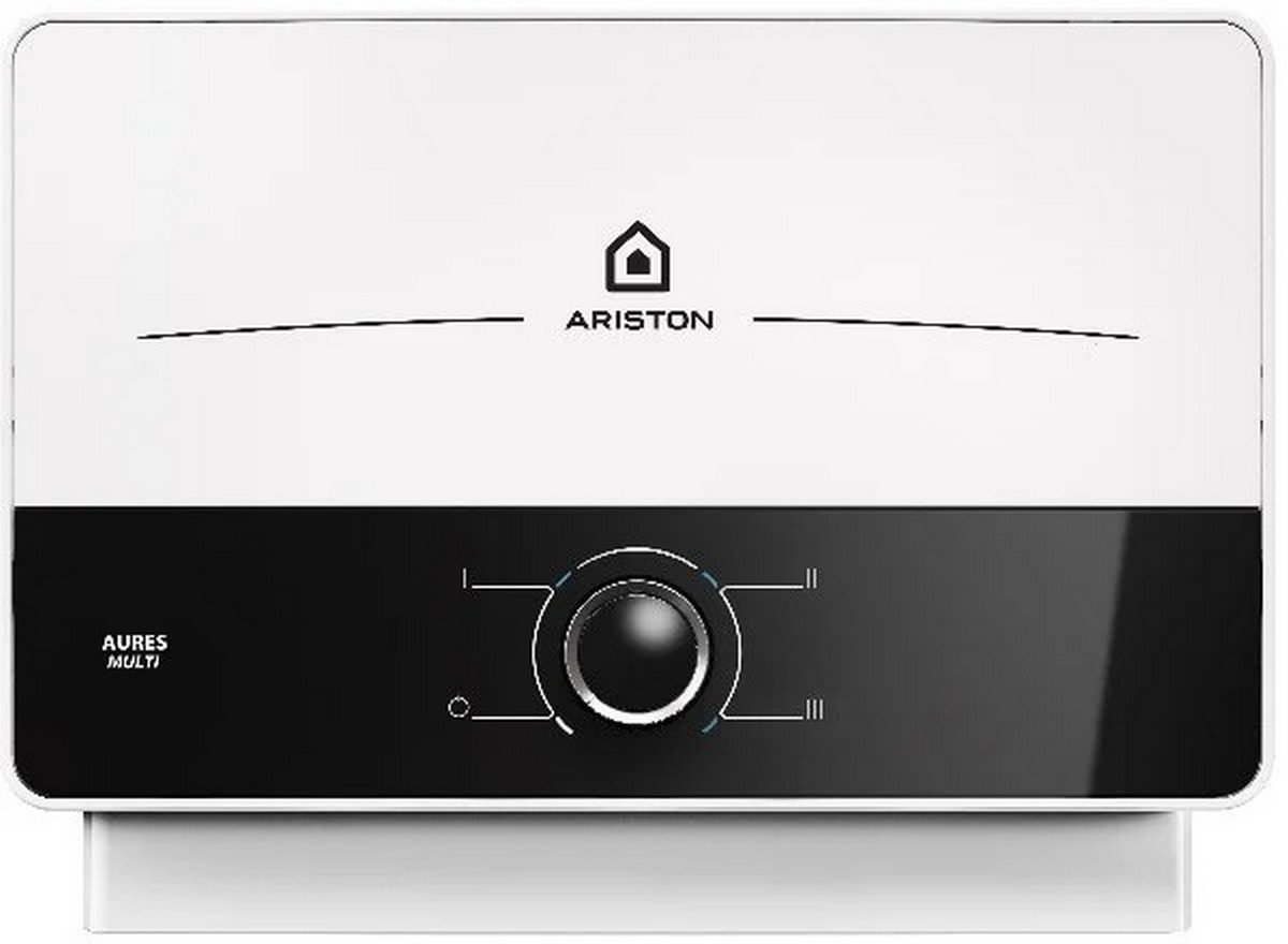 Ariston Aures Multi Instantaneous Water Heater - 9.5kW - Black &amp; White Price Comparisons | Compare The Build