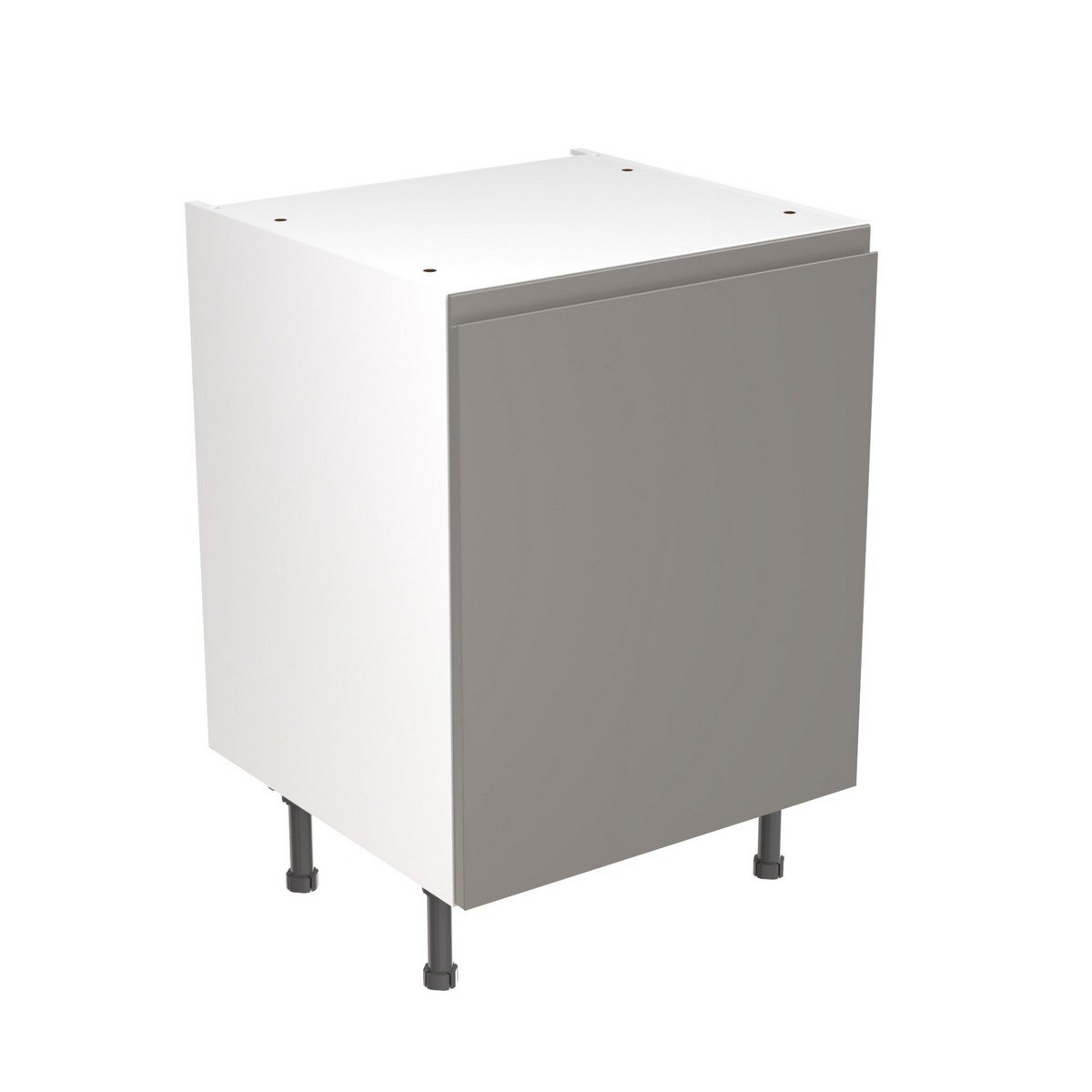 KitchenKit Flatpack J-Pull Base Cabinet 600mm - Super Gloss Dust Grey Price Comparisons | Compare The Build