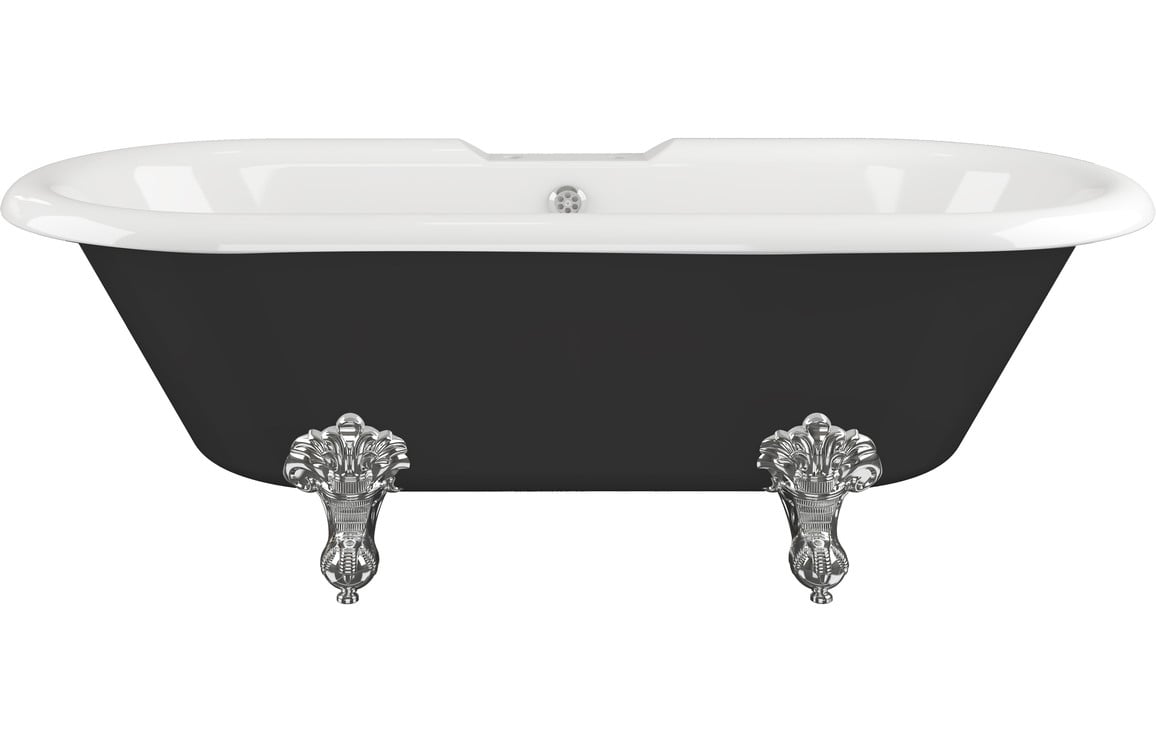 Bedminster Double Ended Freestanding Bath 1690x740x620mm - Black Price Comparisons | Compare The Build