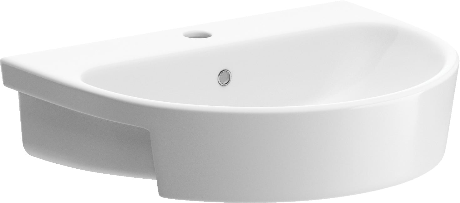 St Ives 1TH Semi Recessed Basin 550x430mm - White Price Comparisons | Compare The Build