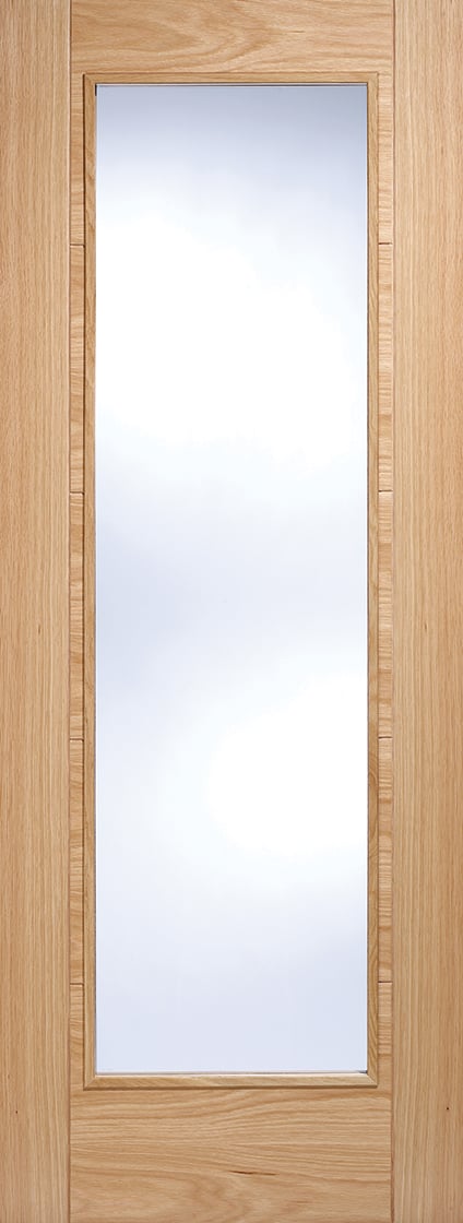 Vancouver Solid Core Internal Door - Prefinished - Pattern 10 Clear Glazed 2040 x 826mm Oak   OVAN1L826 Price Comparisons | Compare The Build