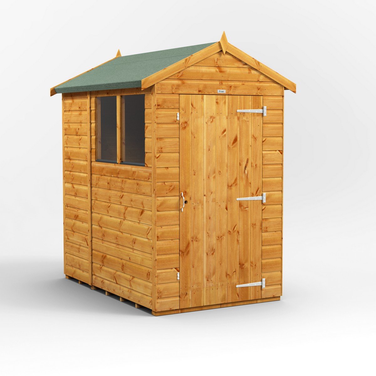 Powersheds Apex Roof Single Door Garden Shed 6ft x 4ft - Golden Brown Price Comparisons | Compare The Build