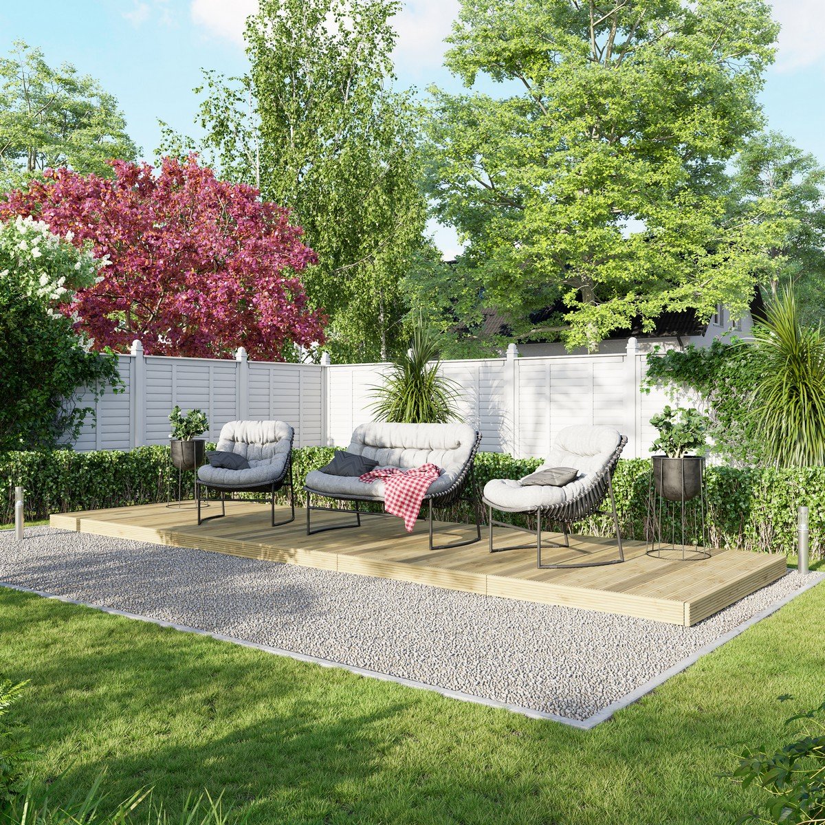 Powersheds Treated Timber Decking Kit (No Handrails) 6ft x 20ft - Light Brown Price Comparisons | Compare The Build