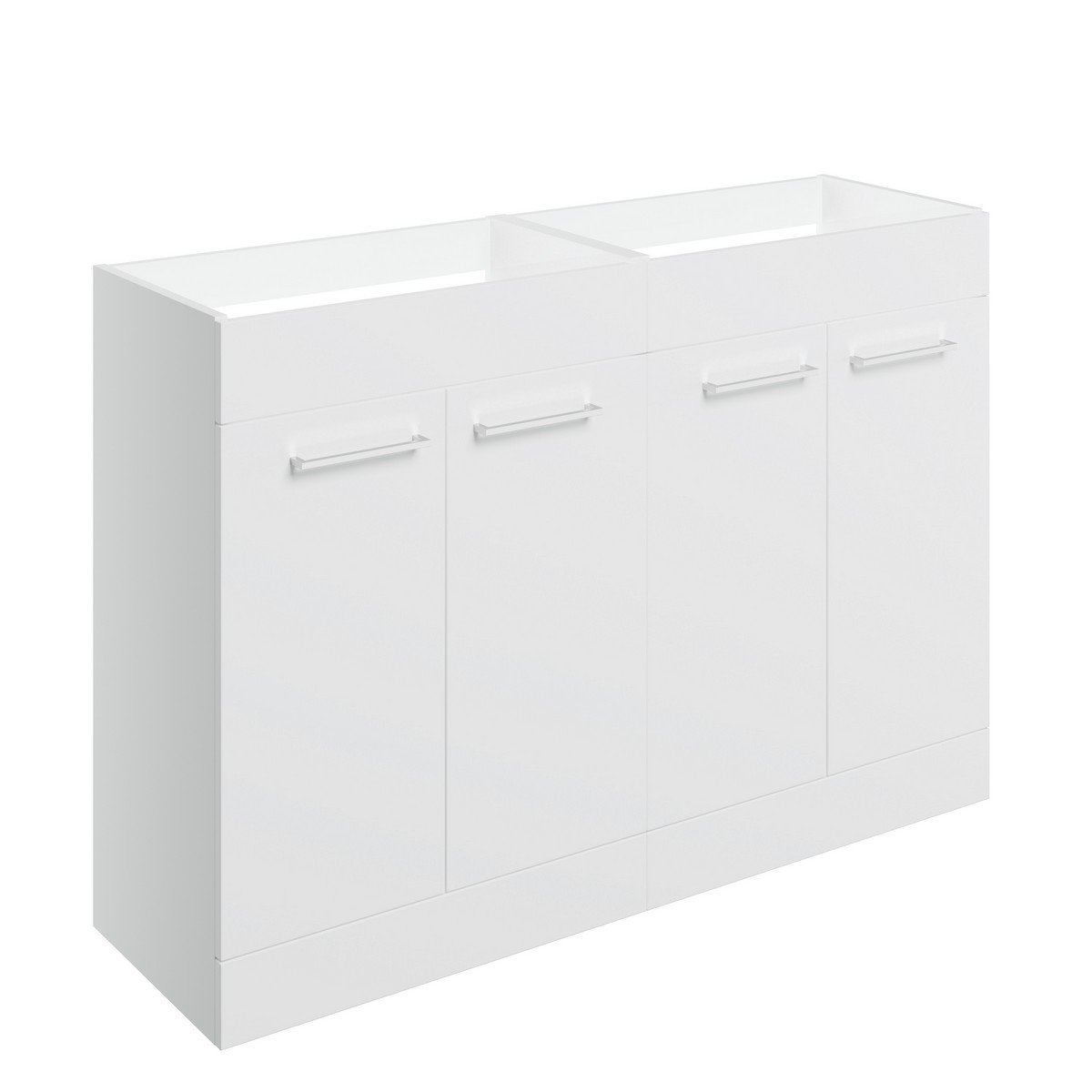 Helston Floor Standing 2 Door Basin Unit Run 1180mm (Top Not Included) - White Gloss Price Comparisons | Compare The Build