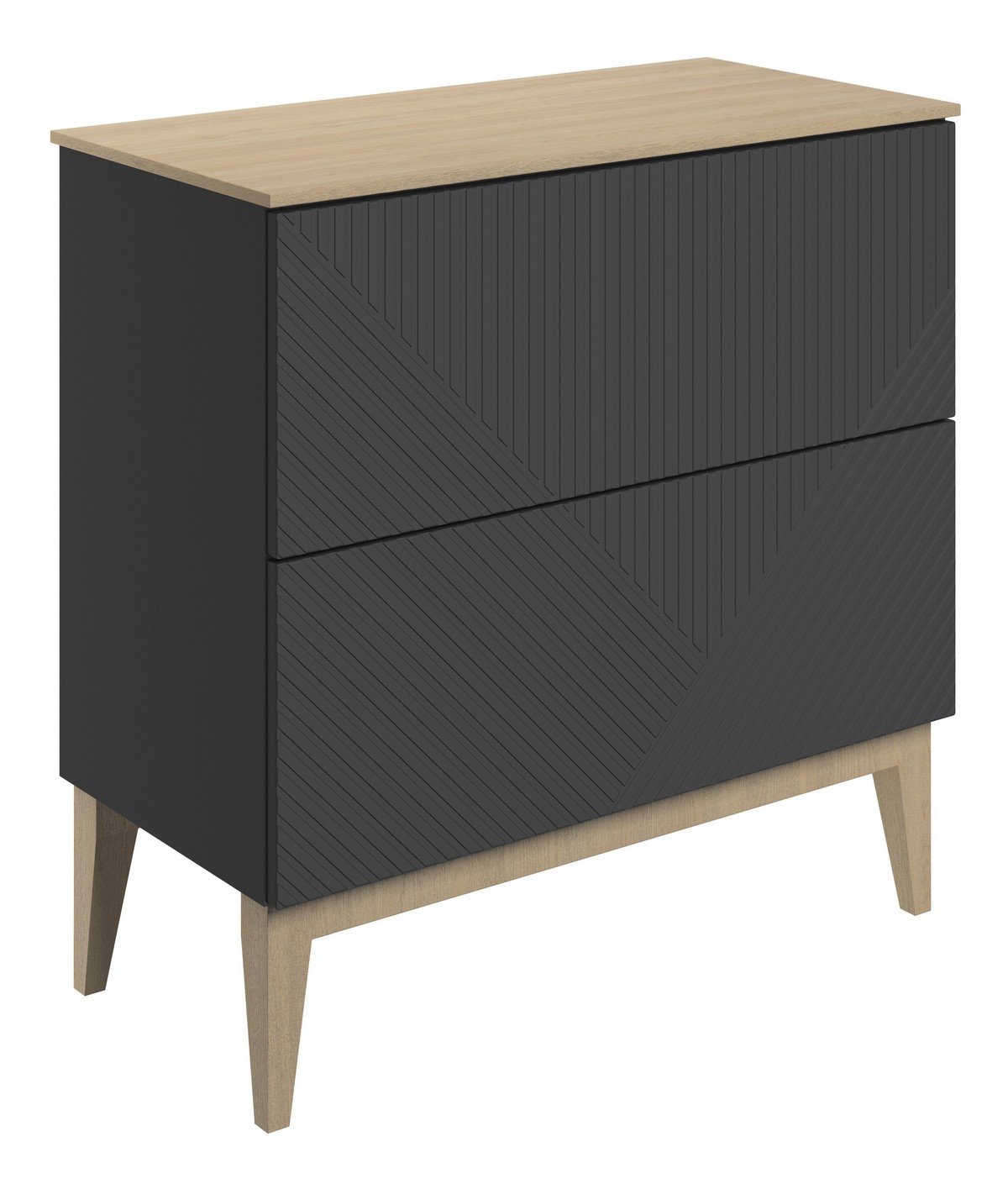 Line Floor Standing 2 Drawer Basin Unit & Maple Oak Effect Worktop 810mm - Matt Graphite Grey Price Comparisons | Compare The Build