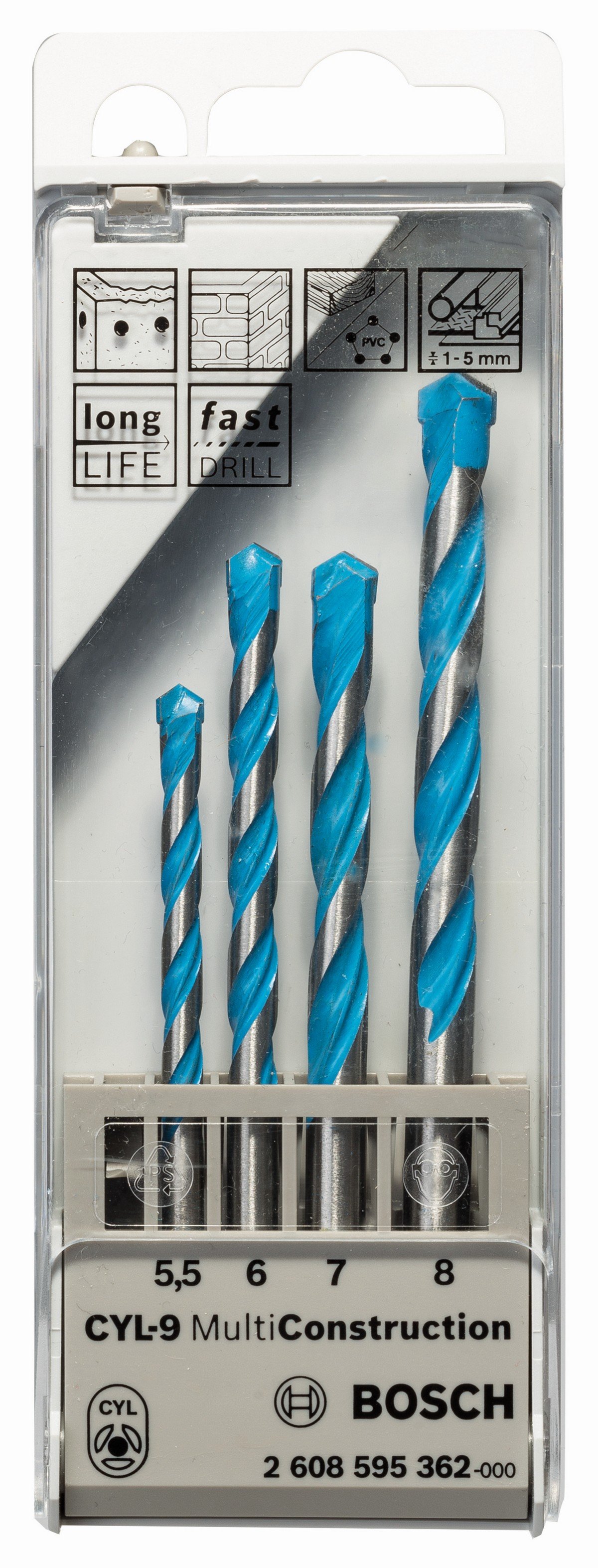 Bosch CYL-9 4 Piece Multi Construction Multi-Purpose Drill Bit Set Price Comparisons | Compare The Build