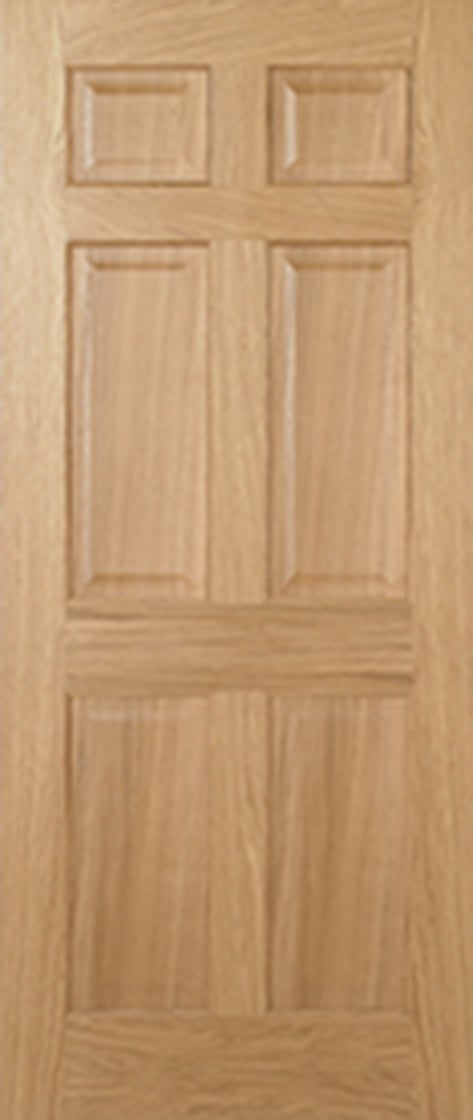Regency Solid Core Internal Door - Prefinished - 6P Non Raised 2032 x 813mm Oak   PFOREG32 Price Comparisons | Compare The Build