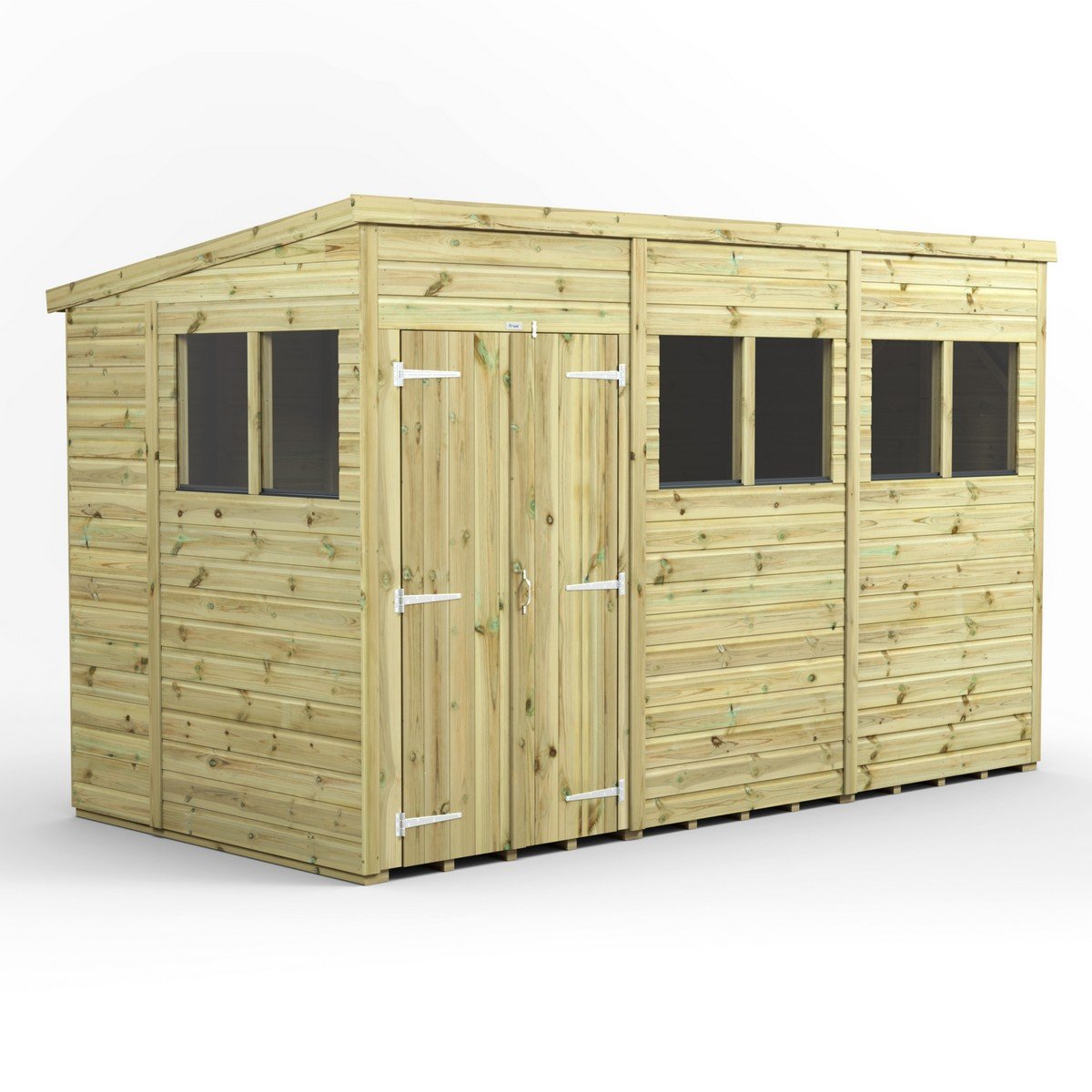 Powersheds Pent Roof Premium Double Door Garden Shed 12ft x 6ft Price Comparisons | Compare The Build