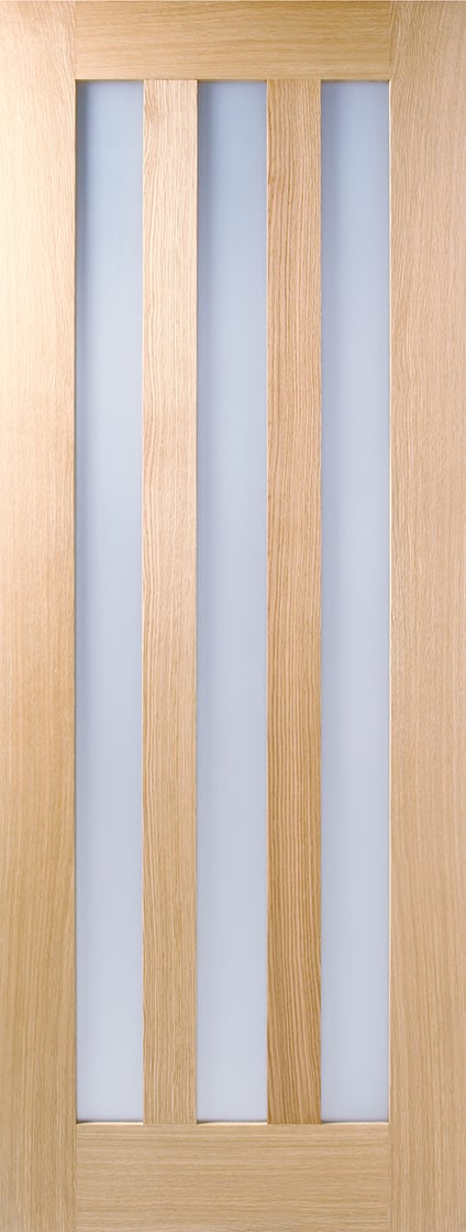 Utah Solid Core Internal Door - Prefinished - 3L Frost Glazed  1981 x 838mm Oak   UTAOAKPF33 Price Comparisons | Compare The Build