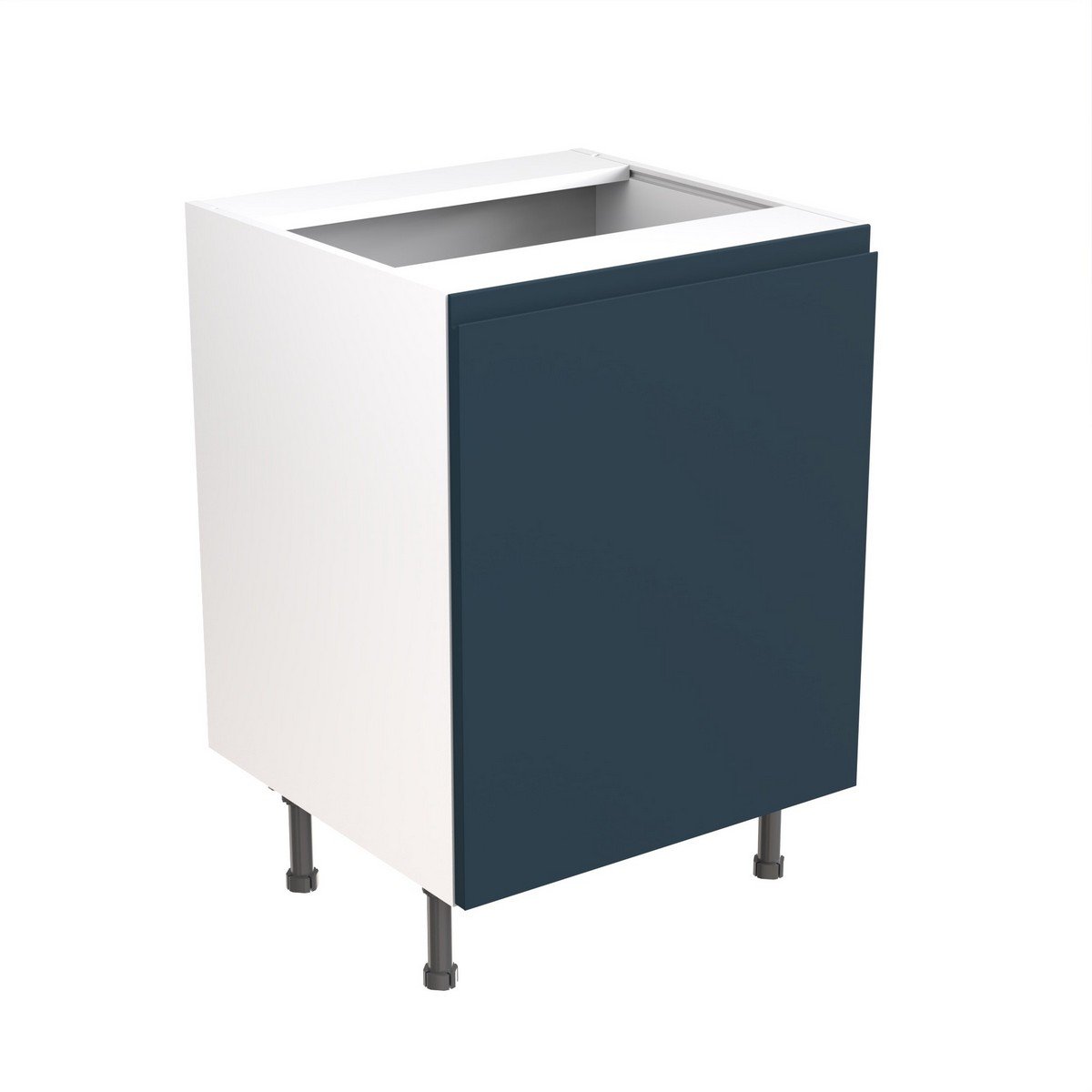 KitchenKit Flatpack J-Pull Base Sink Cabinet 600mm - Ultra Matt Indigo Blue Price Comparisons | Compare The Build