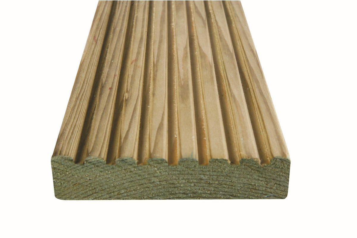Reversible Treated Decking Board 32 x 125mm x 3.6mtr (Fin 27x118mm) Price Comparisons | Compare The Build