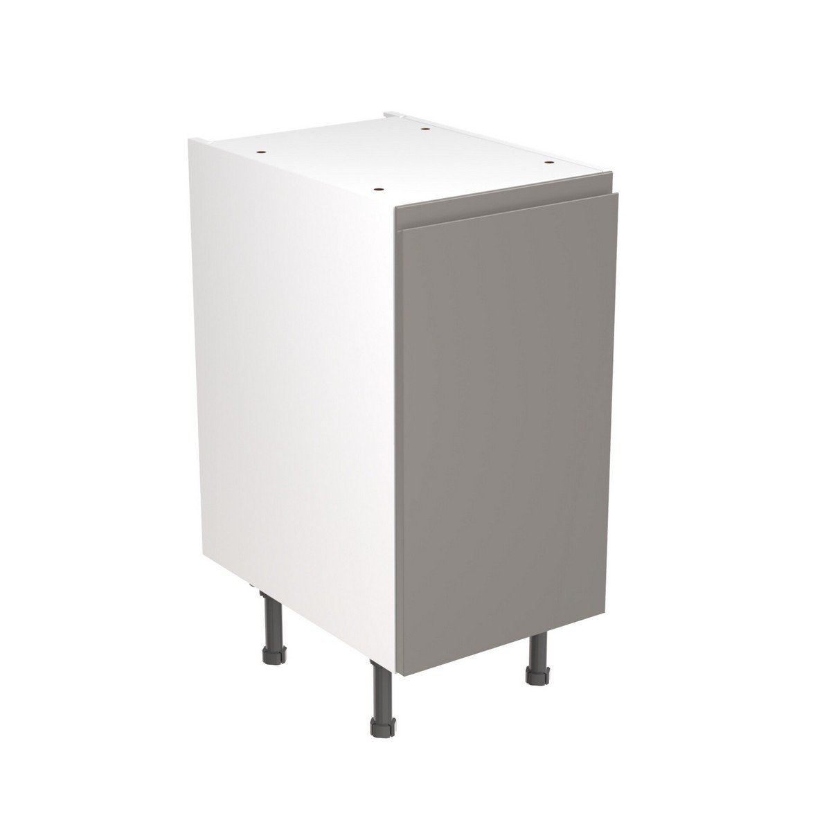 KitchenKit Flatpack J-Pull Base Cabinet 400mm - Super Gloss Dust Grey Price Comparisons | Compare The Build