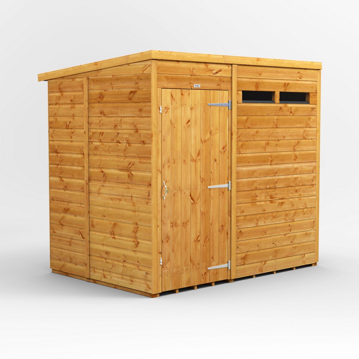 Powersheds Pent Roof Single Door Security Shed 7ft x 5ft - Golden Brown Price Comparisons | Compare The Build