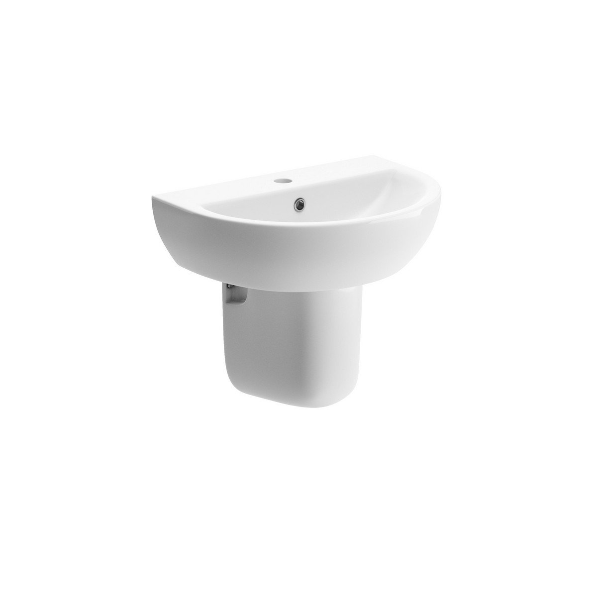Totnes 1TH Basin &amp; Semi Pedestal H435 x W550 x D400mm - White Price Comparisons | Compare The Build
