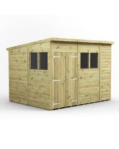 Powersheds Pent Roof Premium Double Door Garden Shed 10ft x 8ft