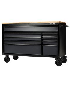 BUNKER® Workbench Roller Tool Cabinet - 10 Drawer, 56", Grey