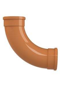 Polypipe 110mm Long Radius Bend Double Socket 87.5deg - Terracotta - UG411