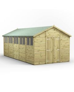 Powersheds Apex Roof Premium Double Door Garden Shed 20ft x 10ft