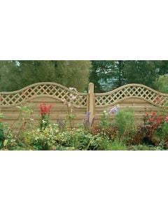 Forest Decorative Europa Prague Fence Panel 1.8mtr x 1.5mtr - Treated Timber (Pack of 3)